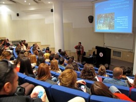 M.Hakan Yurdadogan giving a presentation on sustainable architecture